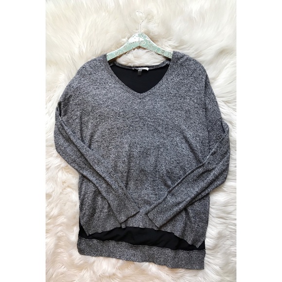 DKNYC Gray Panel Back Relaxed Fit Sweater - Picture 1 of 7